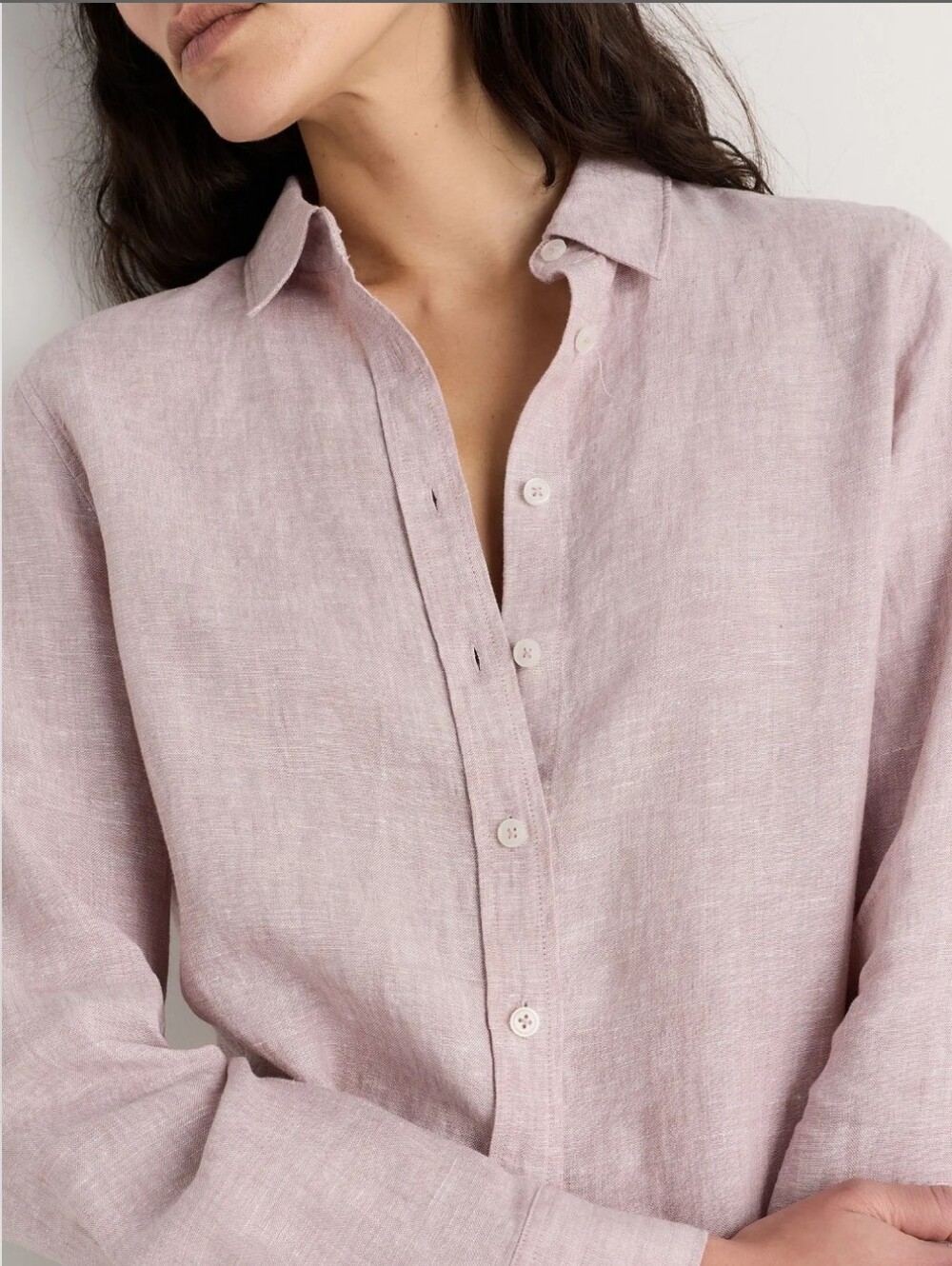 Quince 100% European linen Long Sleeve Button Down Preppy Academia Shirt M
